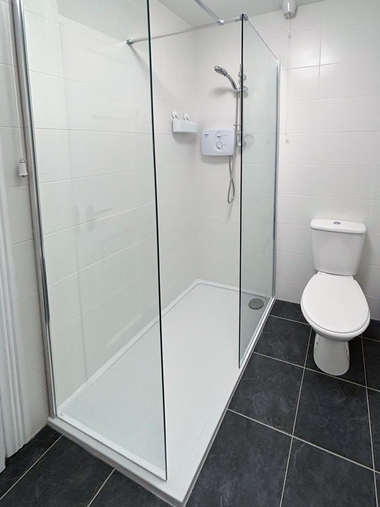 Bathroom on upper floor with separate shower cubicle